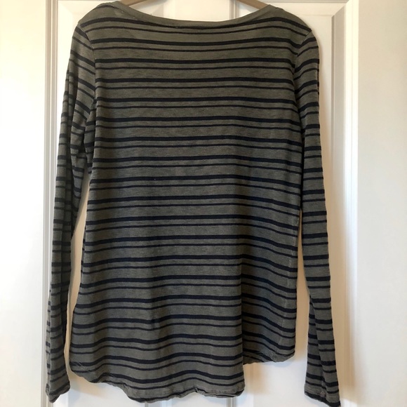 Splendid Striped Blue/Gray Top - Picture 2 of 4